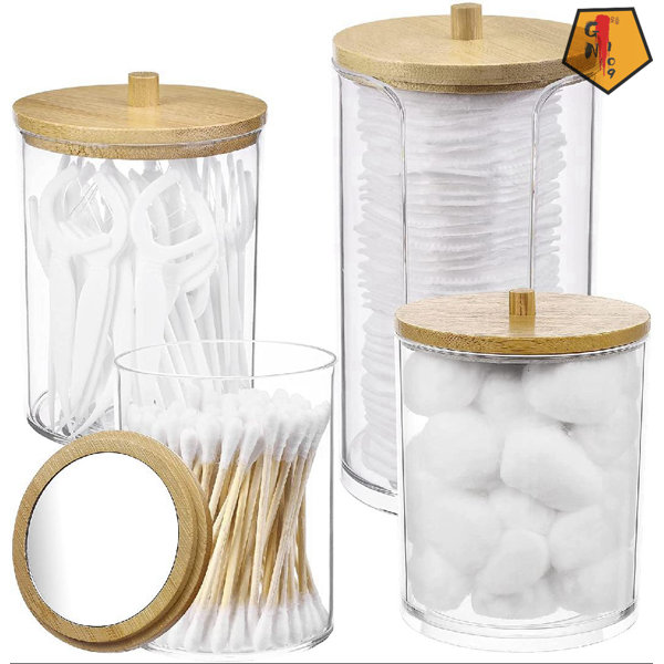 Rebrilliant Lashaya 4 Piece Bathroom Storage Jar Set Wayfair